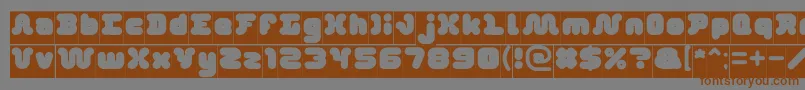 DayDreamerInverseフォントについての詳細 フォントDayDreamerInverse – 茶色の文字が灰色の背景にあります。