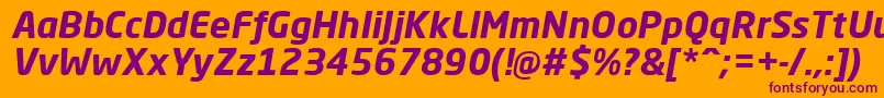 NeoSansProBoldItalic Font – Purple Fonts on Orange Background
