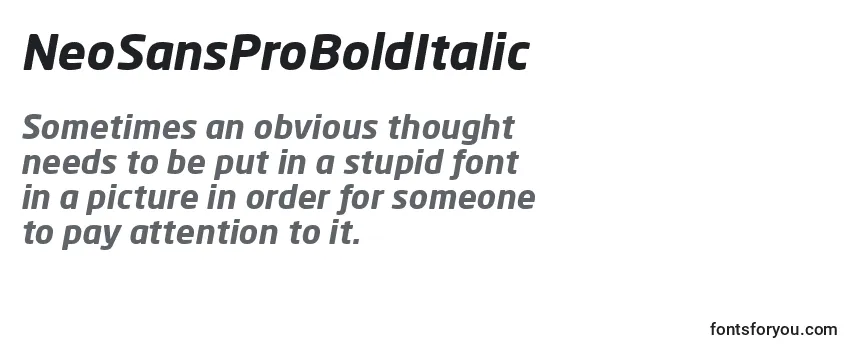 NeoSansProBoldItalic Font
