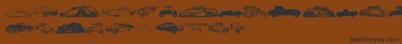 VintageAutoCarsTfb Font – Black Fonts on Brown Background