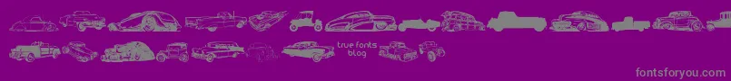 Police VintageAutoCarsTfb – polices grises sur fond violet
