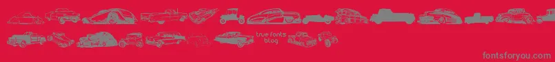 fuente VintageAutoCarsTfb – Fuentes Grises Sobre Fondo Rojo