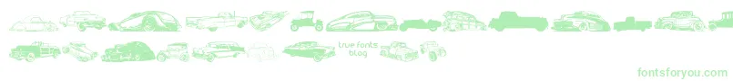 VintageAutoCarsTfb-Schriftart – Grüne Schriften