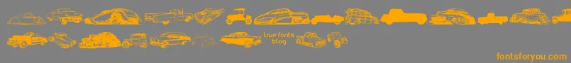 Шрифт VintageAutoCarsTfb – оранжевые шрифты на сером фоне