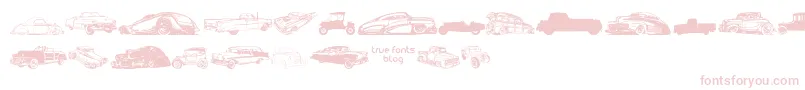 フォントVintageAutoCarsTfb – ピンクのフォント