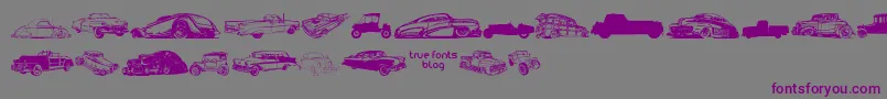Police VintageAutoCarsTfb – polices violettes sur fond gris