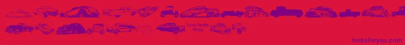 fuente VintageAutoCarsTfb – Fuentes Moradas Sobre Fondo Rojo