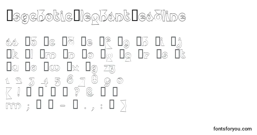 Шрифт PsychoticElephantHeadline – алфавит, цифры, специальные символы