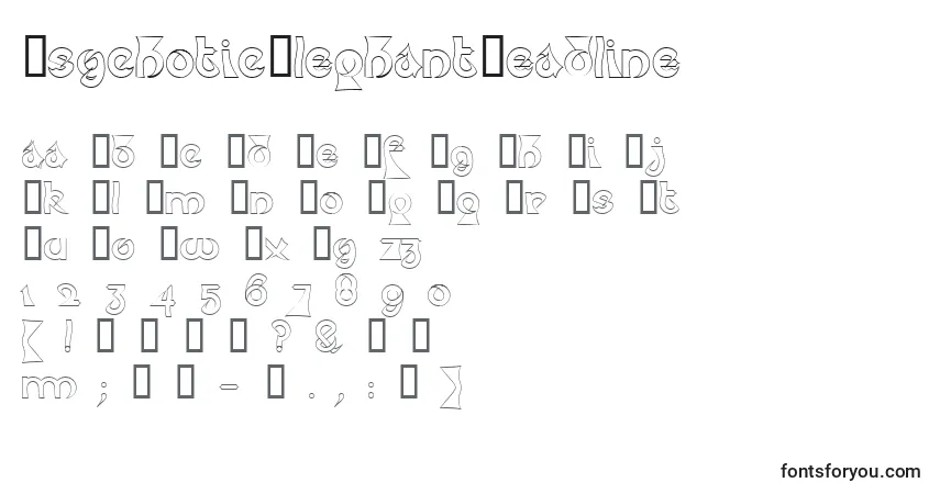 A fonte PsychoticElephantHeadline – alfabeto, números, caracteres especiais