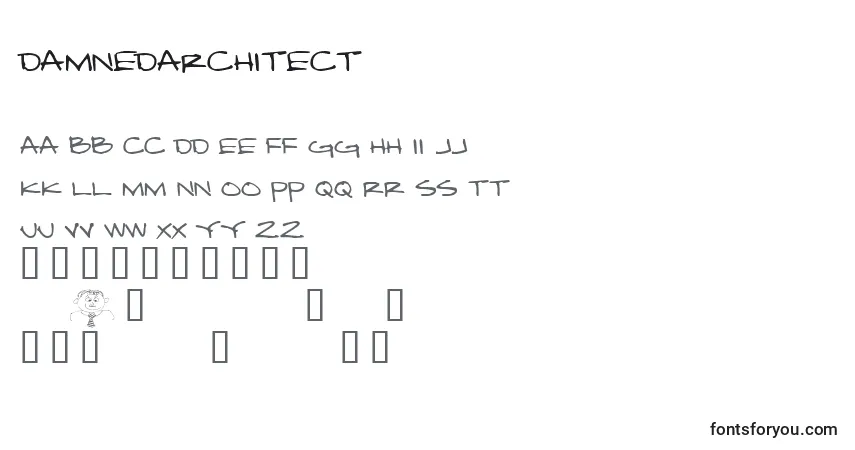 Schriftart DamnedArchitect – Alphabet, Zahlen, spezielle Symbole