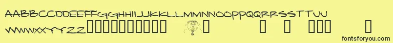 Fonte DamnedArchitect – fontes pretas em um fundo amarelo