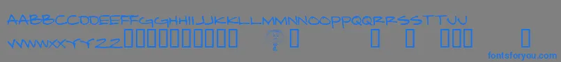 Czcionka DamnedArchitect – niebieskie czcionki na szarym tle