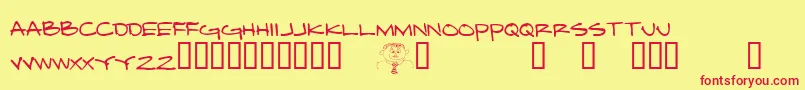 DamnedArchitect Font – Red Fonts on Yellow Background