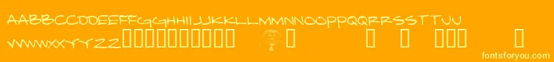 DamnedArchitect Font – Yellow Fonts on Orange Background