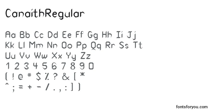 CanaithRegular-fontti – aakkoset, numerot, erikoismerkit