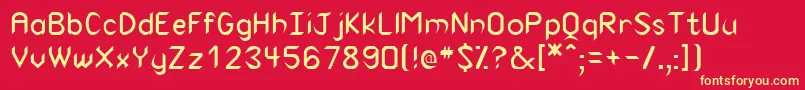 CanaithRegular Font – Yellow Fonts on Red Background