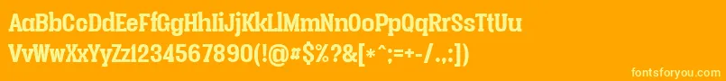 Vacerserifboldpersonal Font – Yellow Fonts on Orange Background