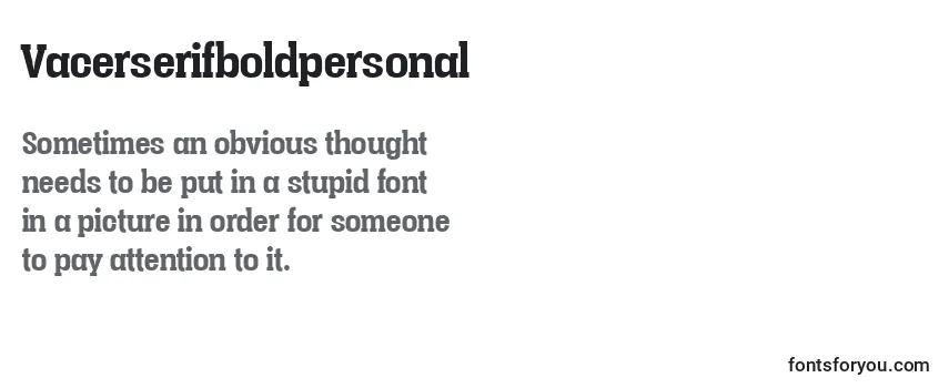 Review of the Vacerserifboldpersonal Font