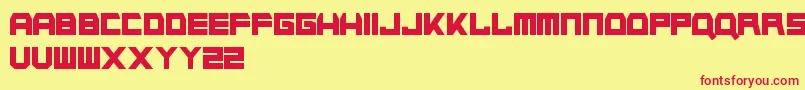 Fonte NapalmStrike – fontes vermelhas em um fundo amarelo