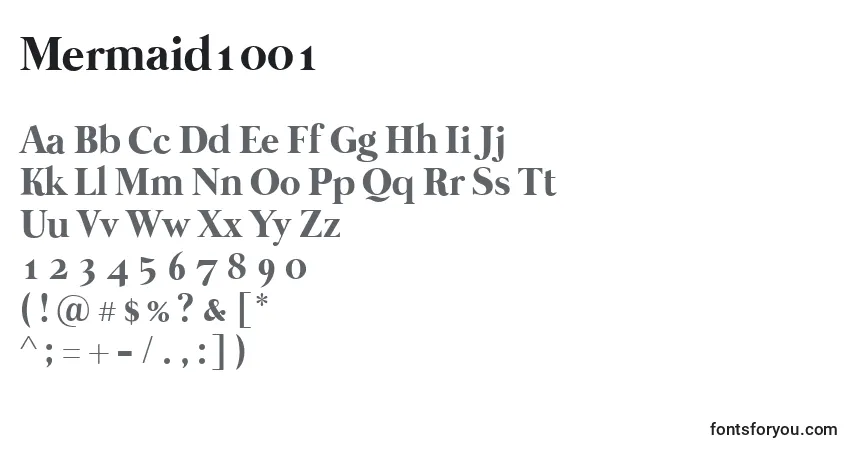 Schriftart Mermaid1001 – Alphabet, Zahlen, spezielle Symbole