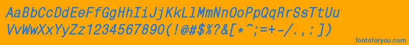 MonocondensedcBolditalic Font – Blue Fonts on Orange Background