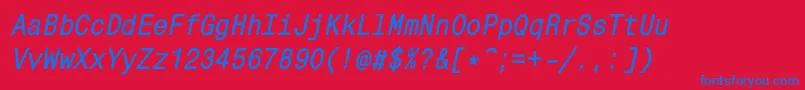 MonocondensedcBolditalic Font – Blue Fonts on Red Background