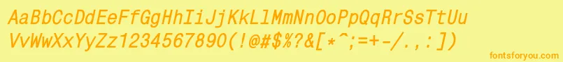 MonocondensedcBolditalic Font – Orange Fonts on Yellow Background