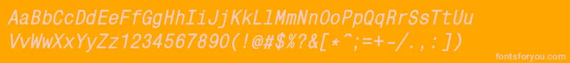 Fonte MonocondensedcBolditalic – fontes rosa em um fundo laranja