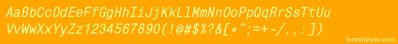 MonocondensedcBolditalic Font – Yellow Fonts on Orange Background