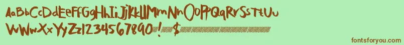 Slickroadsdt Font – Brown Fonts on Green Background