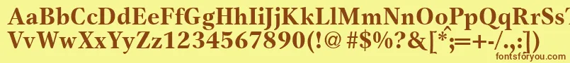 フォントGameBold – 茶色の文字が黄色の背景にあります。