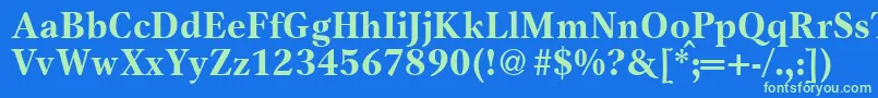 フォントGameBold – 青い背景に緑のフォント