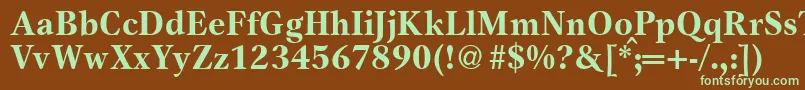 GameBold-fontti – vihreät fontit ruskealla taustalla