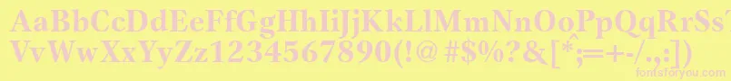 GameBold-fontti – vaaleanpunaiset fontit keltaisella taustalla