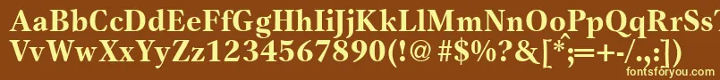 GameBold-fontti – keltaiset fontit ruskealla taustalla
