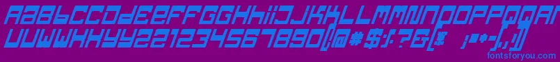 TpfJaibBoldItalic Font – Blue Fonts on Purple Background