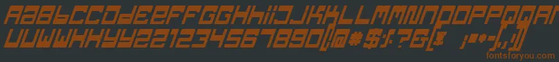 TpfJaibBoldItalic-fontti – ruskeat fontit mustalla taustalla