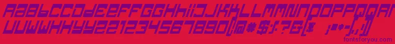 TpfJaibBoldItalic Font – Purple Fonts on Red Background