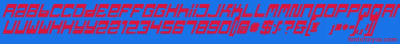 TpfJaibBoldItalic Font – Red Fonts on Blue Background