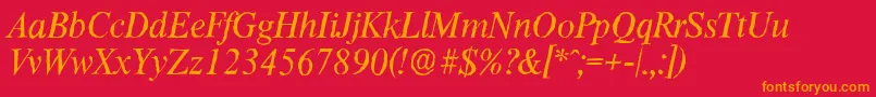 ThamesantiqueItalic Font – Orange Fonts on Red Background