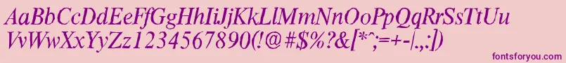 ThamesantiqueItalic Font – Purple Fonts on Pink Background