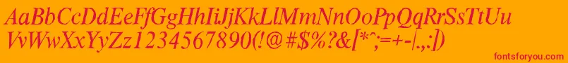 フォントThamesantiqueItalic – オレンジの背景に赤い文字