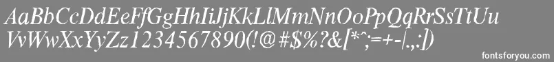ThamesantiqueItalic-Schriftart – Weiße Schriften auf grauem Hintergrund