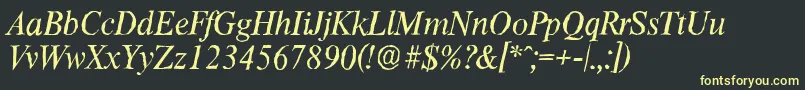 ThamesantiqueItalic Font – Yellow Fonts on Black Background