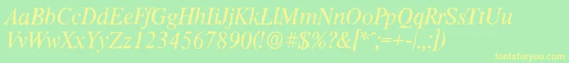 ThamesantiqueItalic Font – Yellow Fonts on Green Background