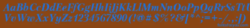 フォントPetersburgcttBolditalic – 茶色の背景に青い文字