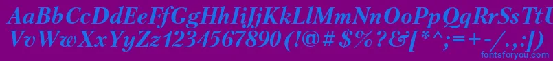 PetersburgcttBolditalic Font – Blue Fonts on Purple Background