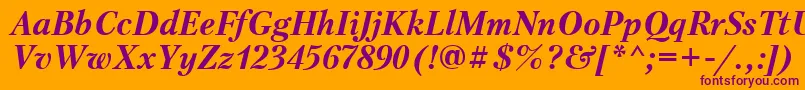 PetersburgcttBolditalic Font – Purple Fonts on Orange Background