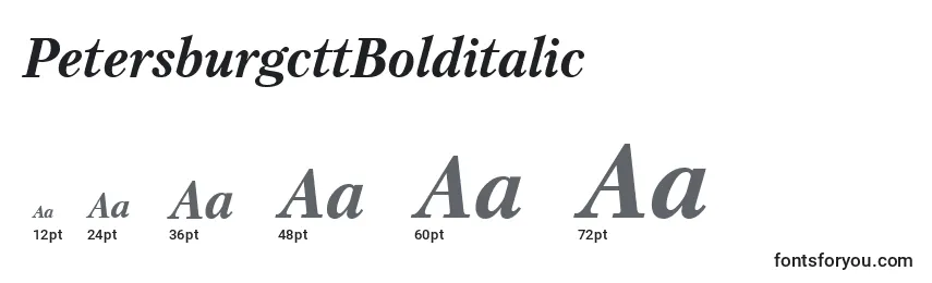 PetersburgcttBolditalic Font Sizes