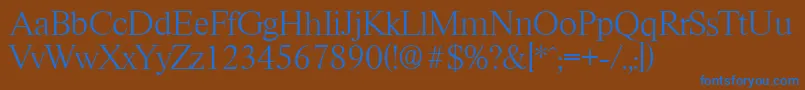 RiccioneserialXlightRegular Font – Blue Fonts on Brown Background